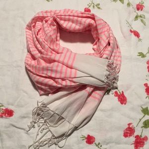Gap Hot Pink and White Striped Scarf